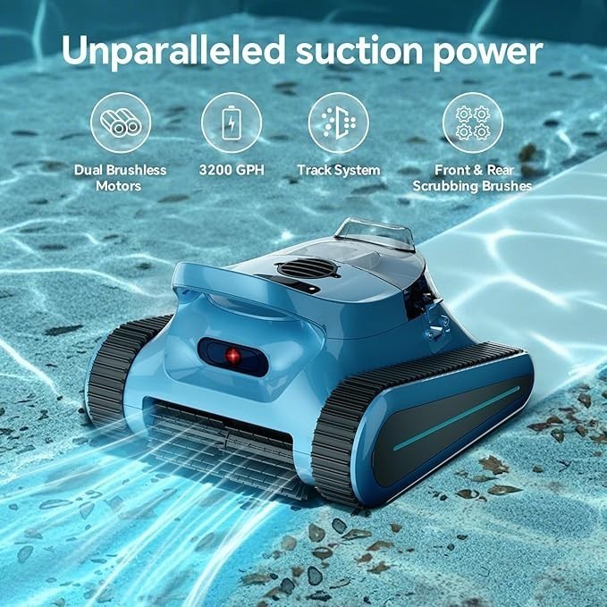 Seauto Cordless Pool Robot Cleaner Wall Climbing /App Support /3 Modes Automatic