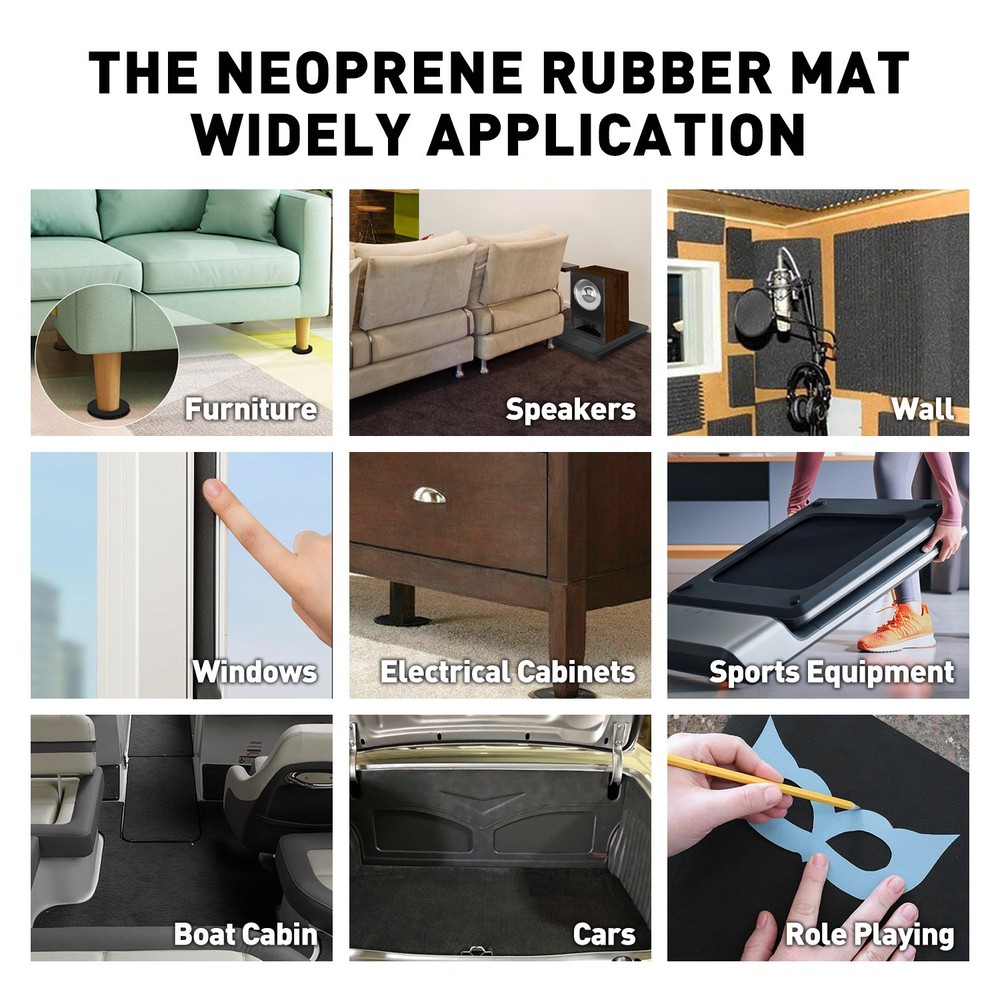 59"x12" 4/5" Thickness Adhesive Backed Foam Rubber Sheet Padding Insulation Pad