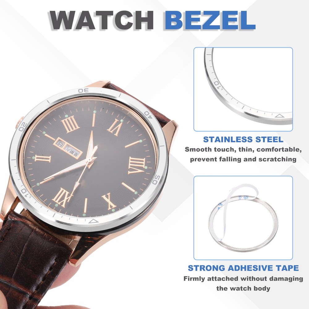 43mm Watch Bezel Insert Watch Bezel Ring Amoled Display Silver/Gray