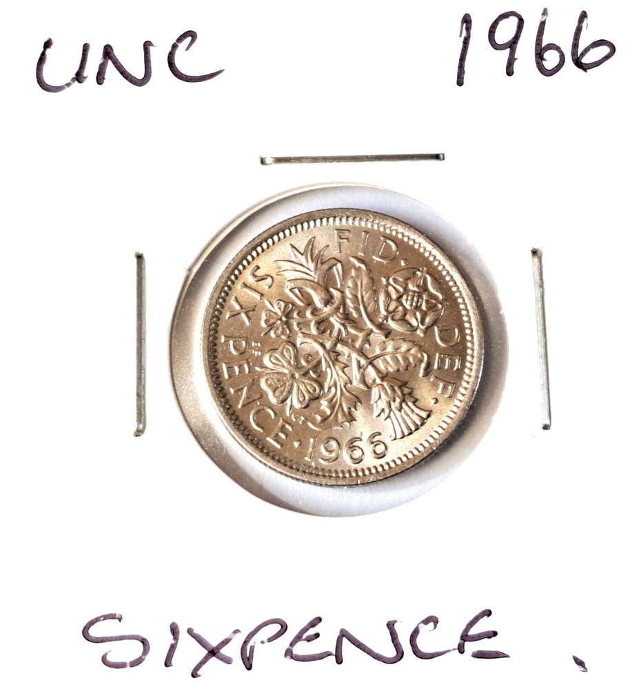 @@@ A SUPERB UNC 1966 ELIZABETH SIXPENCE @@@