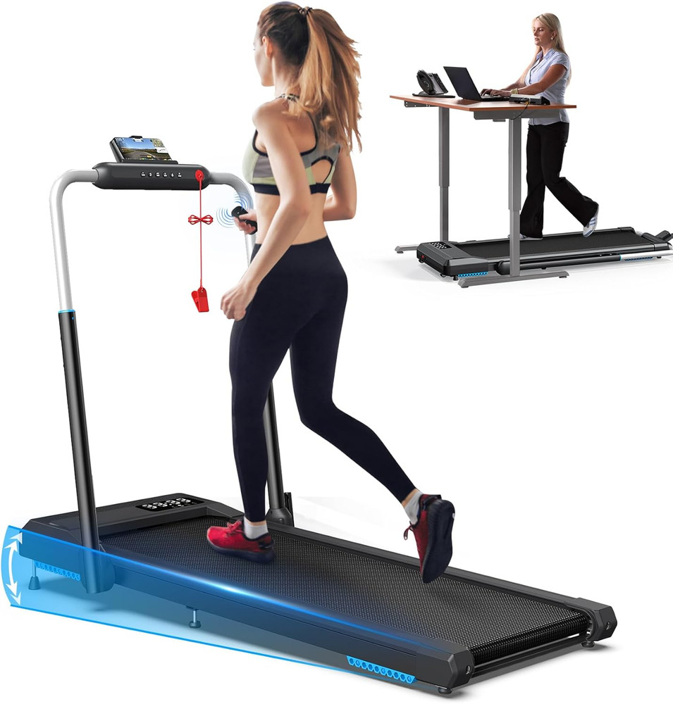 Compact Foldable Treadmill with 10% Incline, 330+Lbs Capacity for Home Use