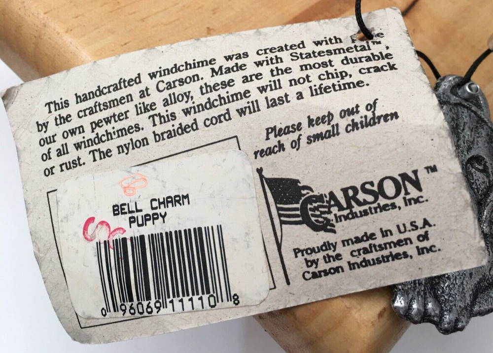 NEW Windchimes By CARSON BELL CHARM PUPPY