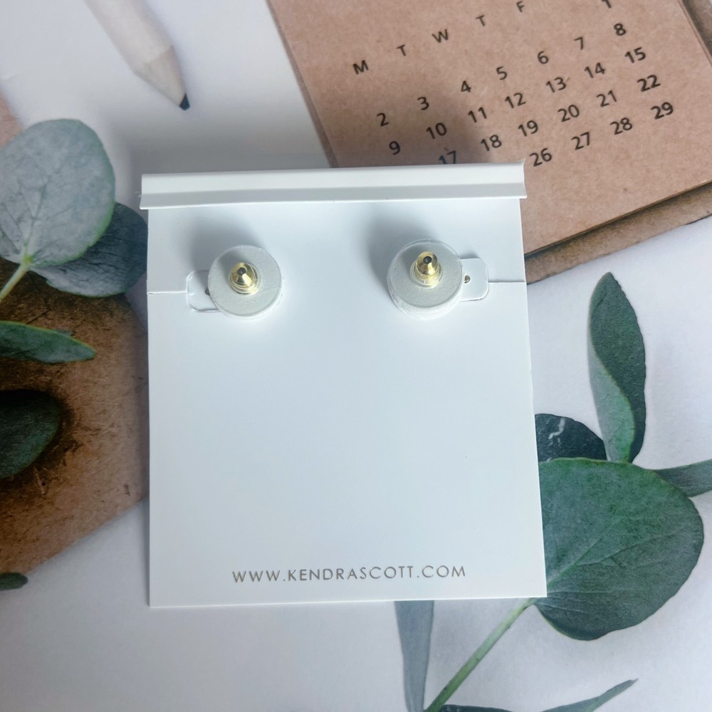 Kendra Scott Haley Bow Gold Stud Earrings-Ivory