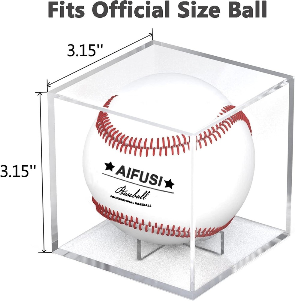 Stackable 2 Pack Baseball Display Cases - UV Protection for Autographed Balls