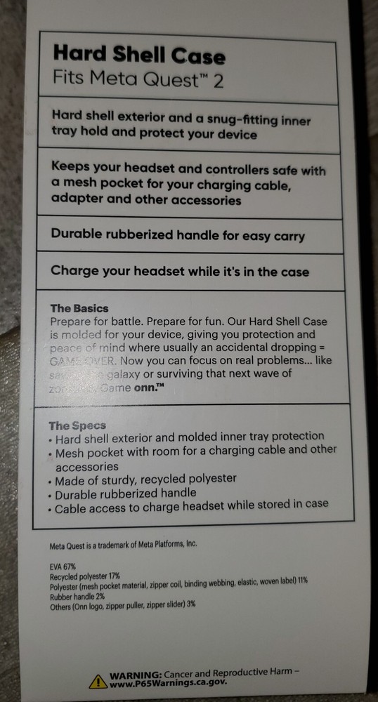 Game Onn Quest 2 Hard Shell Carrying Case