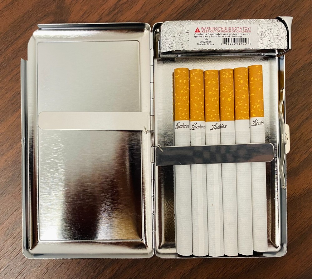 100's Size Cigarette Case with built in lighter Wallet