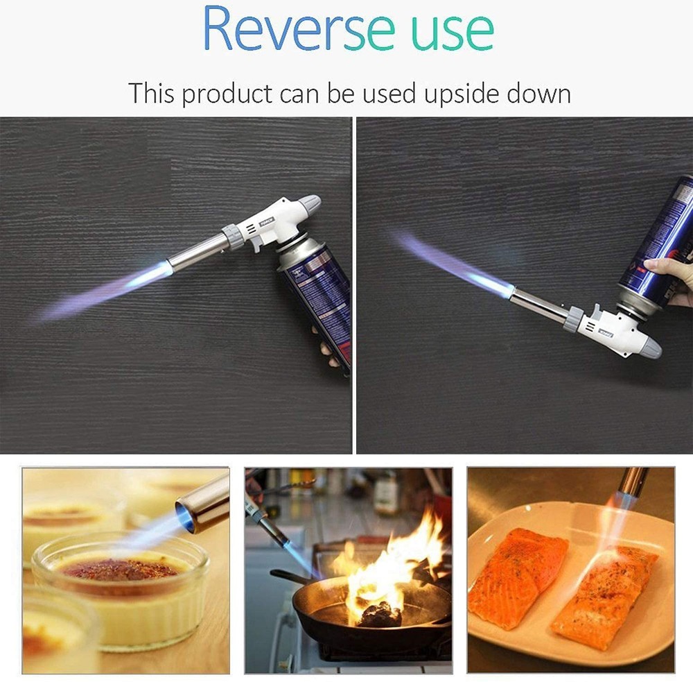 Butane Torch, Reverse Use Culinary Kitchen Blow Lighter with Adjustable Flame