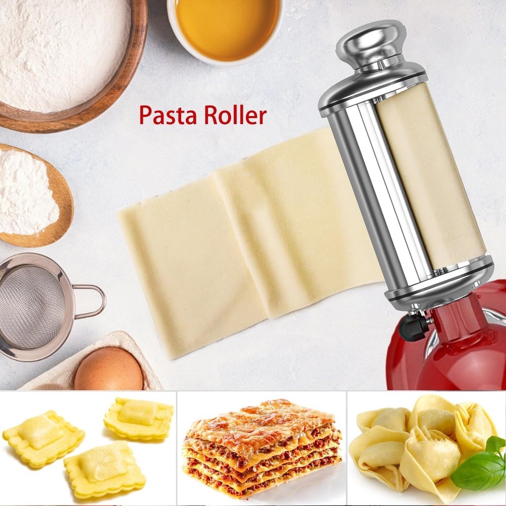 3-in-1 Pasta Maker for KitchenAid Stand Mixer - Roller & Cutters