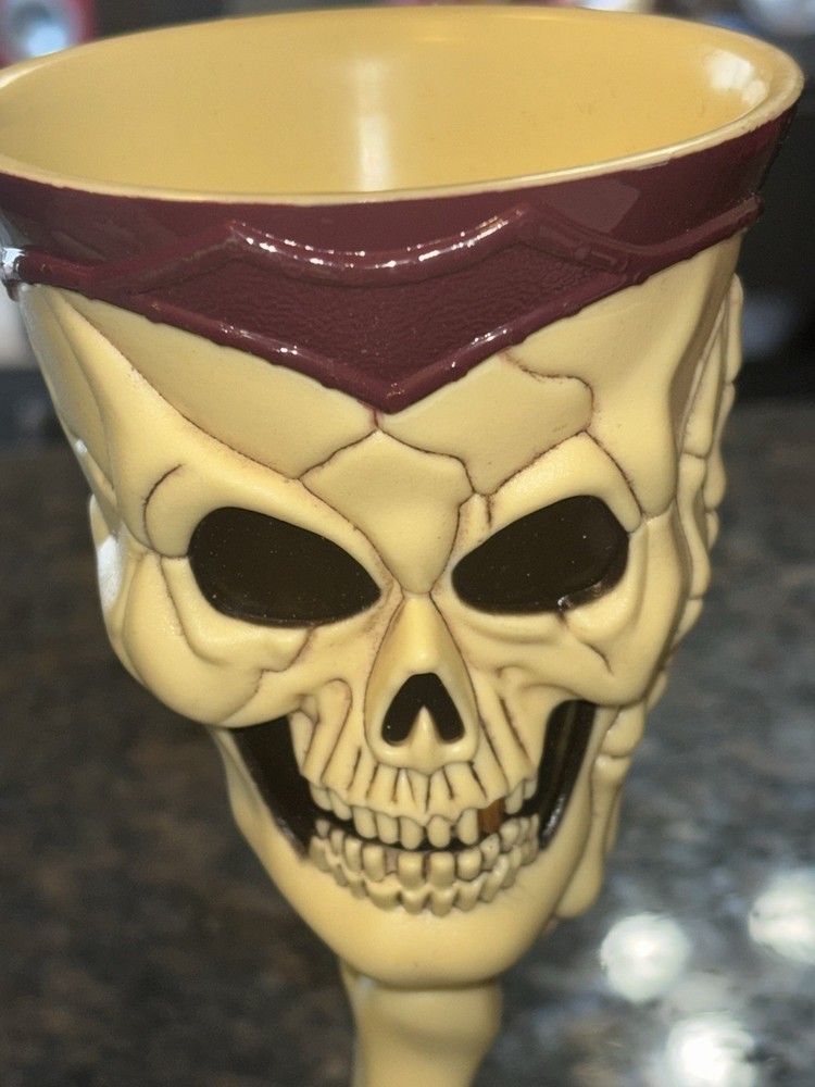 Skeleton Skull Plastic Rum Wine Goblet Drink Cup set Of 3