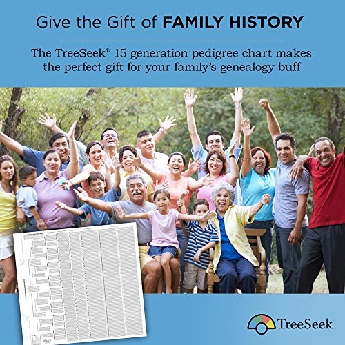 TreeSeek 15 Generation Pedigree Chart | 10 Pack | Blank Genealogy Forms for...