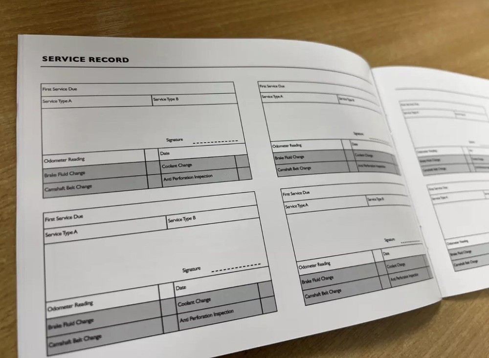 MG MG4 Service History Book Blank For All Models