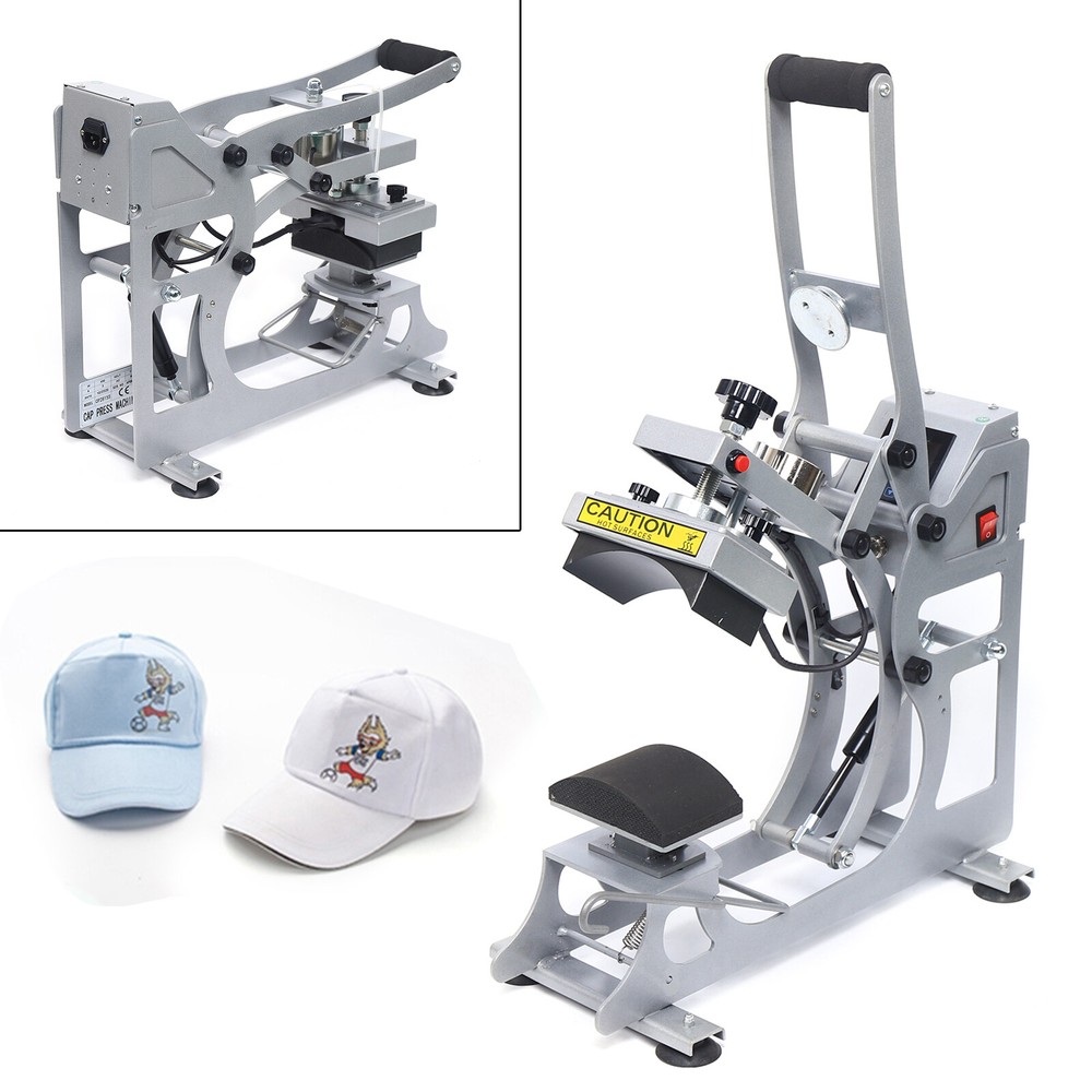 2in1 Magnetic Semi-automatic Cap Hat Heat Press Transfer Sublimation Machine LCD