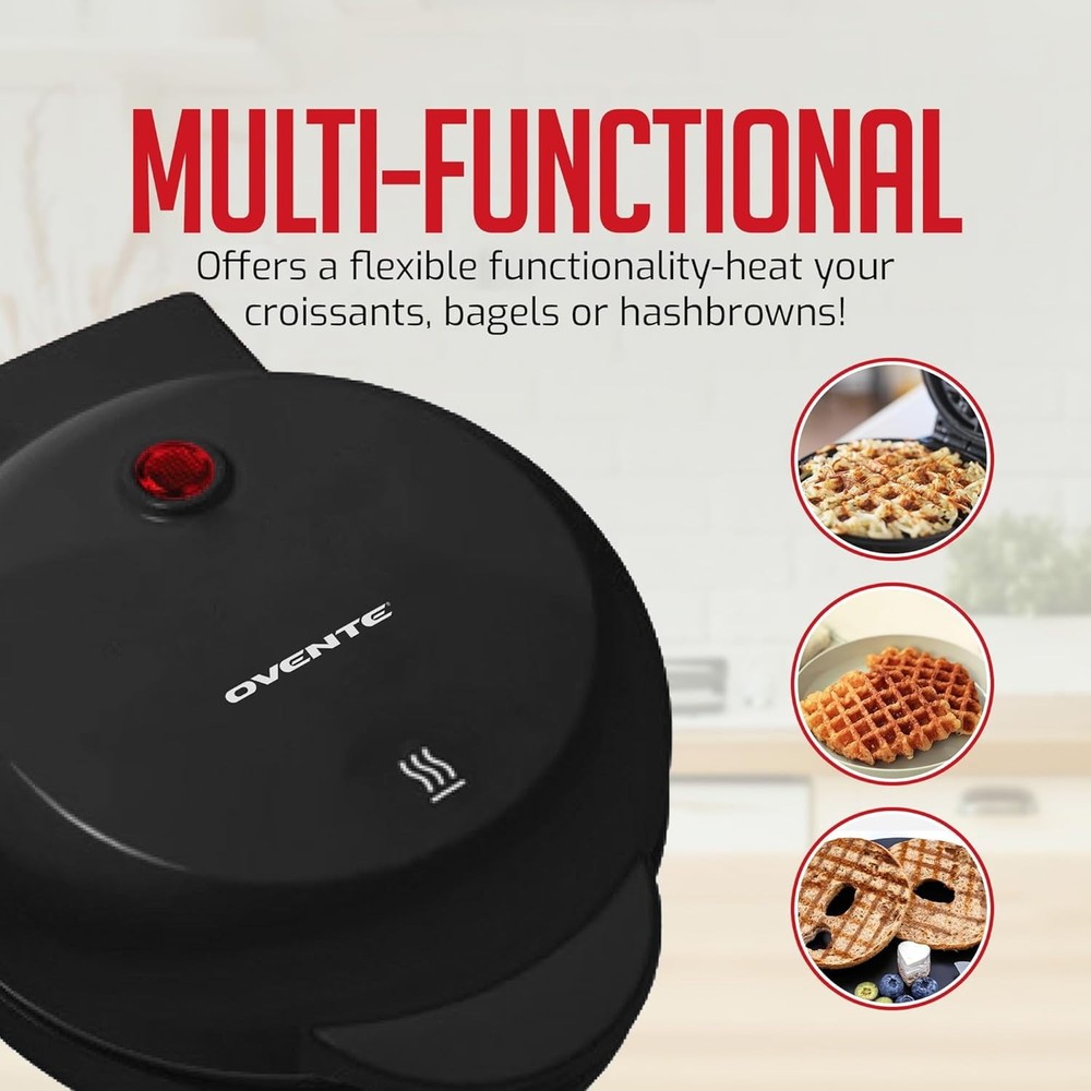 Mini Waffle Maker Machine 4-Inch Chaffle Mold W/ Non-Stick Surface 550W Quick