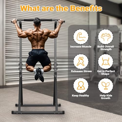 Foldable Free Standing Multi-function Power Tower Dip Bar with Pull Up Bar