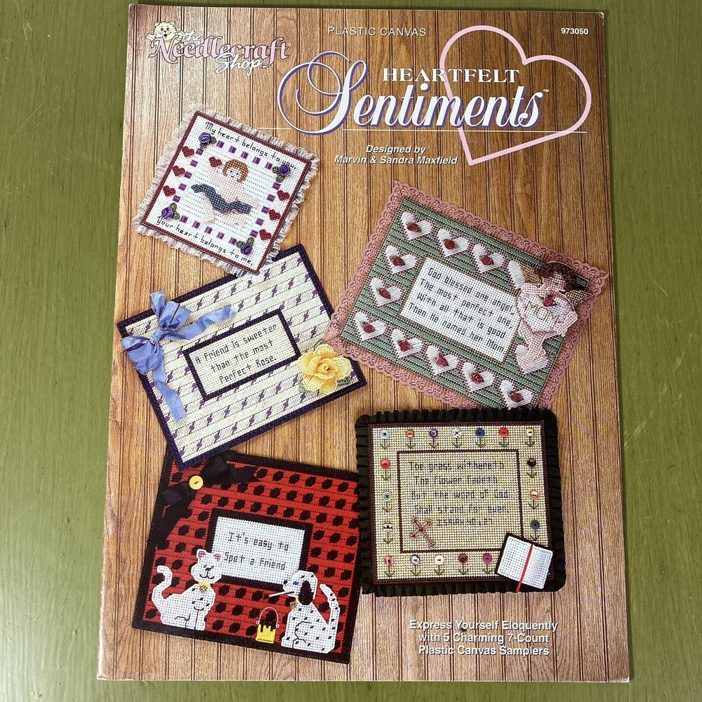 Heartfelt Sentiments Plastic Canvas Pattern Booklet Needlecraft 1997