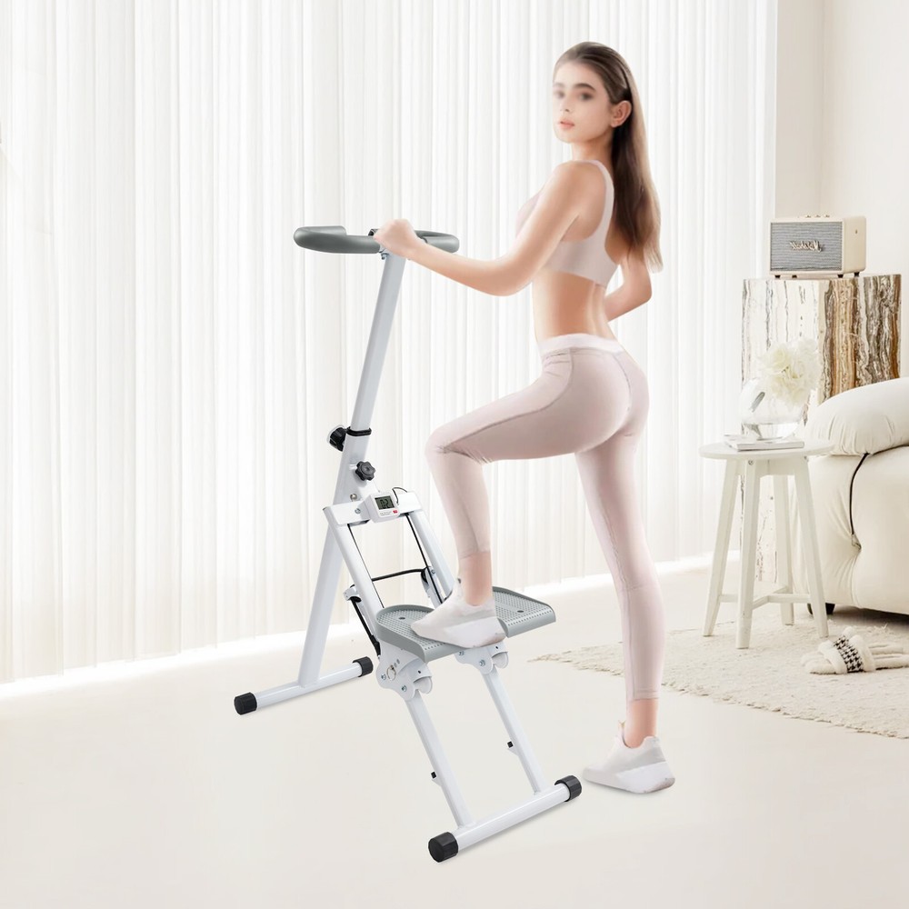Foldable Stair Stepper Machine-Adjustable Vertical Climber For Full Body Workout