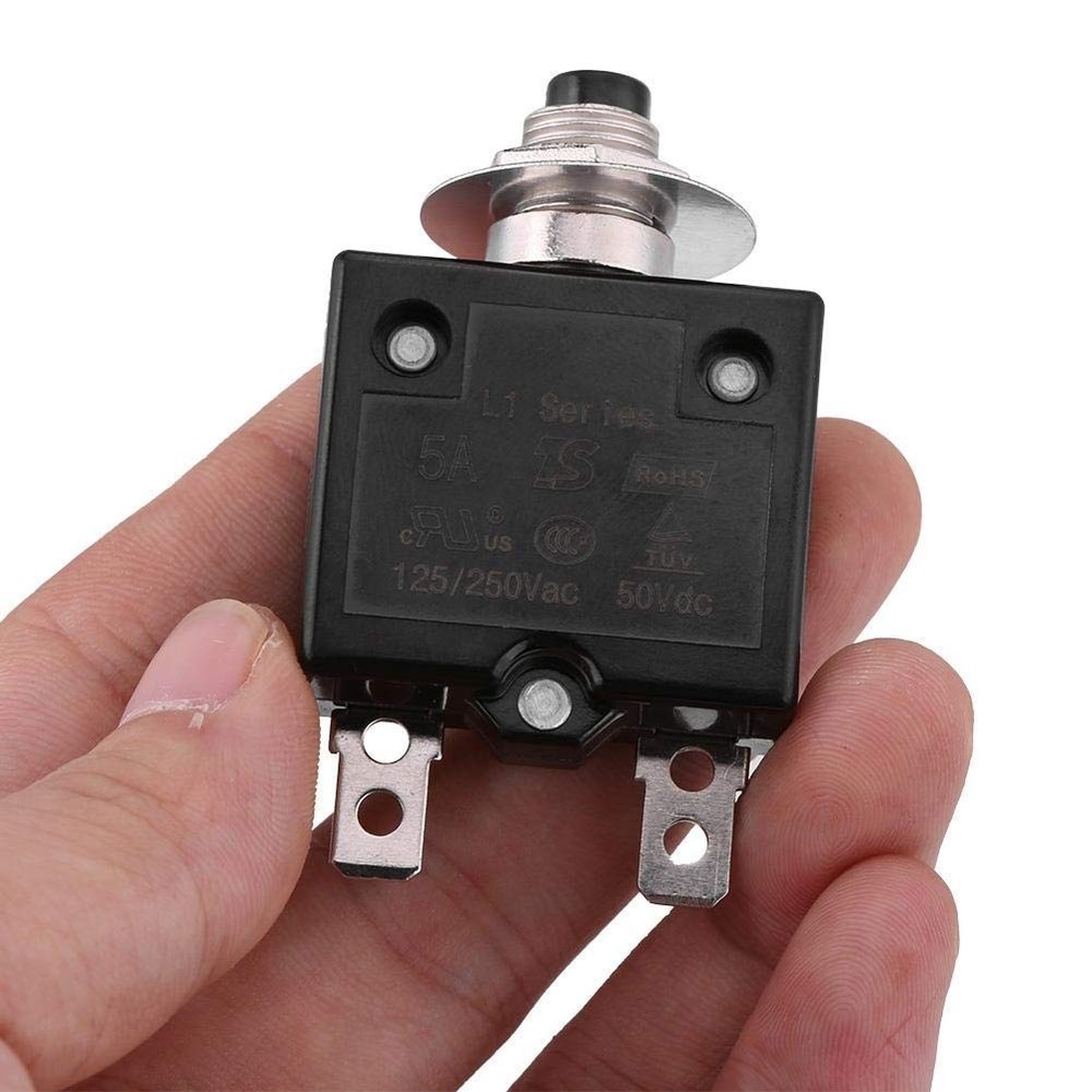 20A Thermal Circuit Breaker Auto Reset Overload Protector AC/DC Black