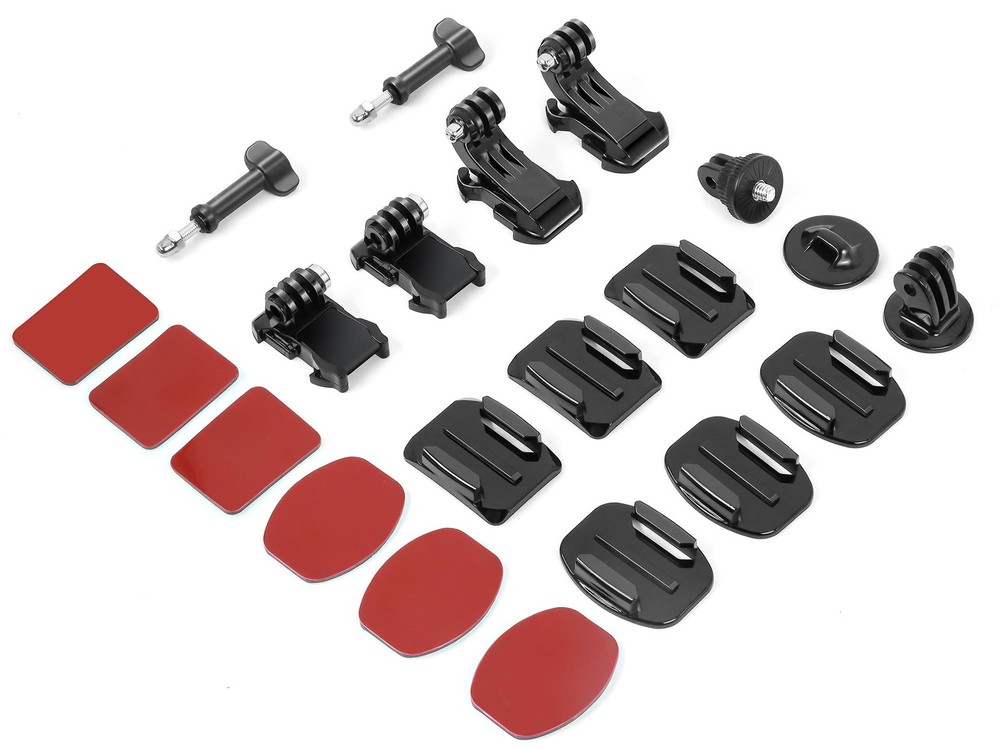 Helmet Motorcycle Windshield Adhesive Bracket Mount. Chest Strap Head Backpac...