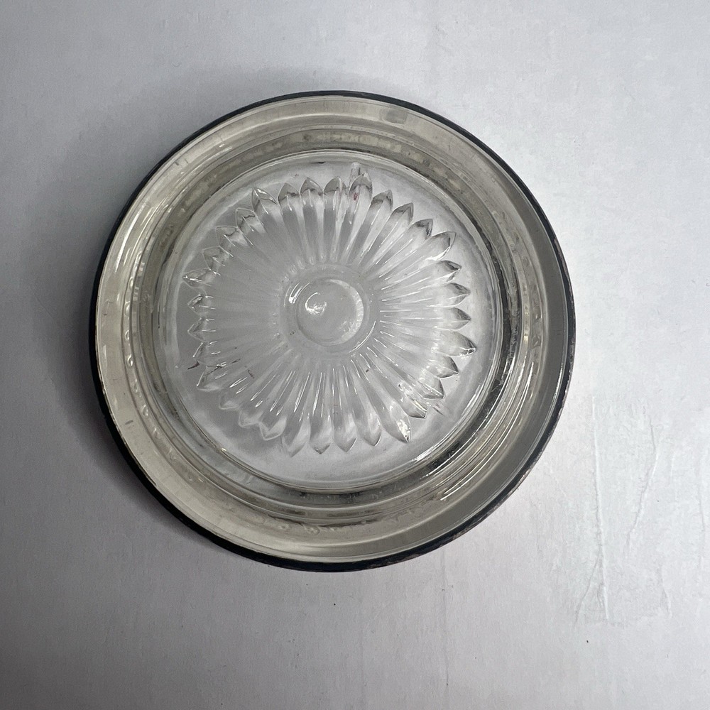 Antique Cut Glass Sterling Silver Coaster
