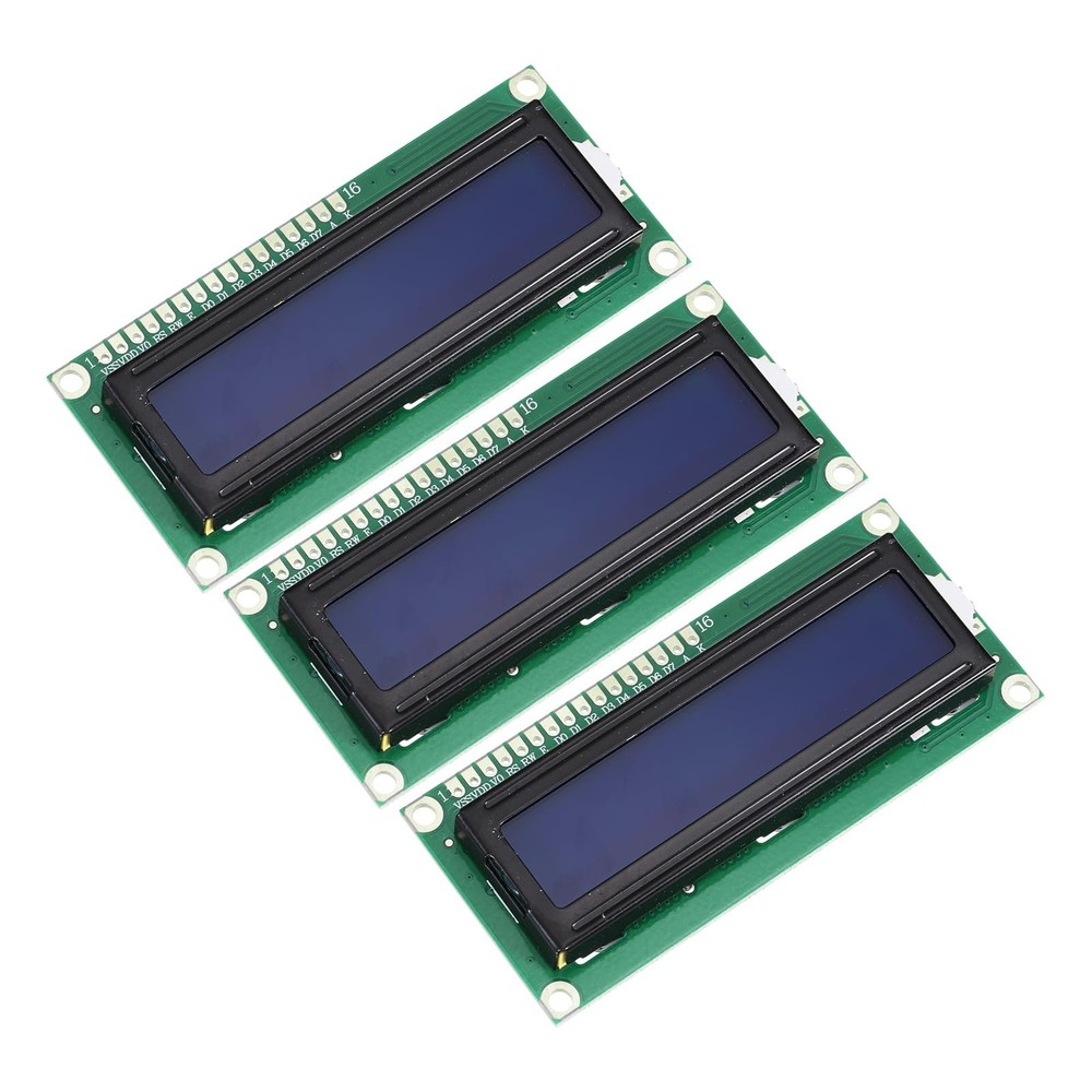 3Pcs LCD 1602 Display Module 16x2, 3.3V Blue Backlight Screen Adapter