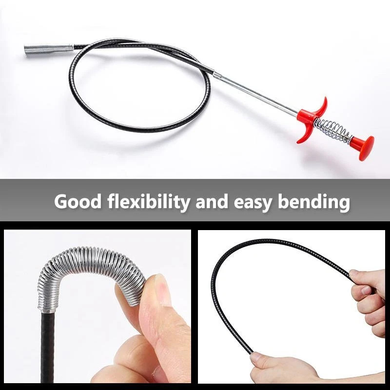 60cm Spring Pipe Dredging Tool - Drain Snake, Clog Remover, Household Kitchen