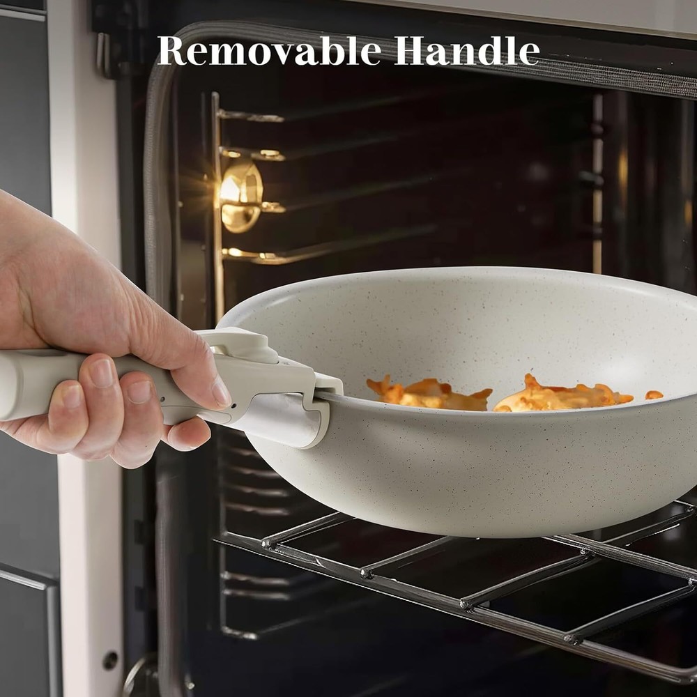 12 Pcs Pots and Pans Set Nonstick Kitchen Cookware Set with Detachable Handle