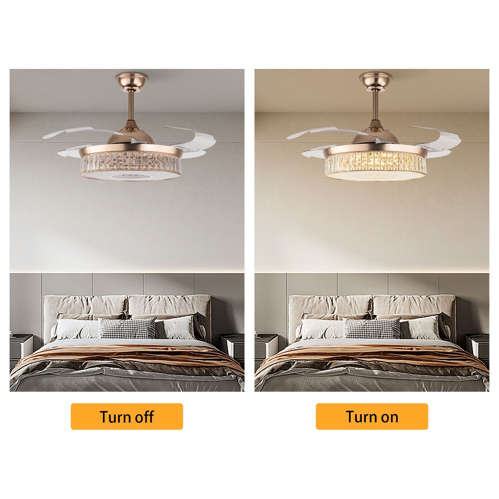 Adjustable Ceiling Fan Light With Remote Control Ceiling Fan Lamp For Bedroom