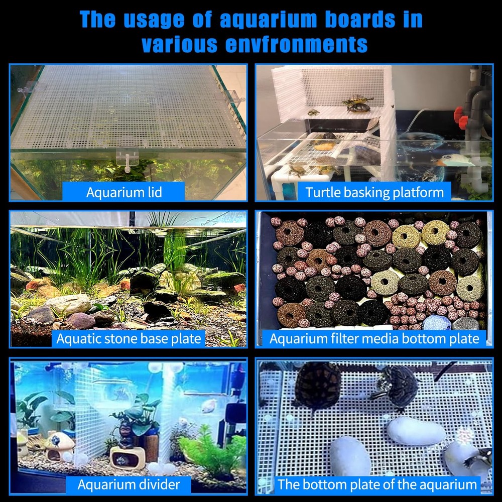 Adjustable Aquarium Fish Tank Divider Filter Bottom DIY Plastic Grid Fish Tan...