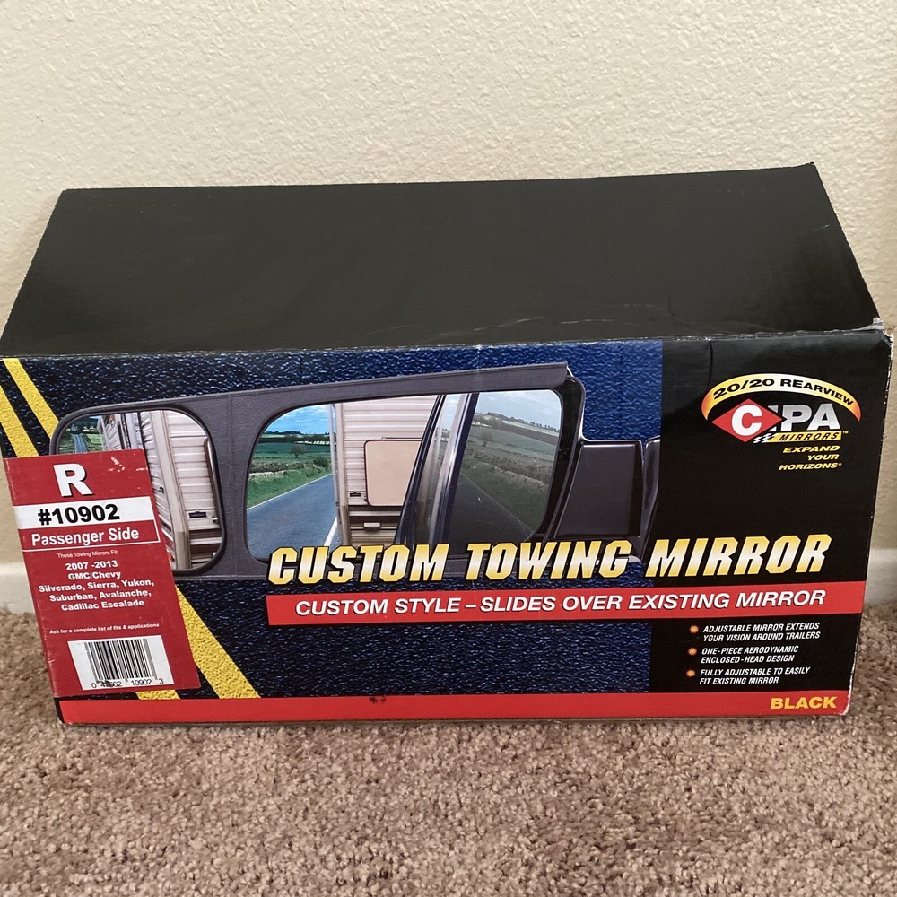 CIPA Custom Towing Mirror Right & Left Set Fits 2007-2013 GMC/Chevy-EUC-Pair