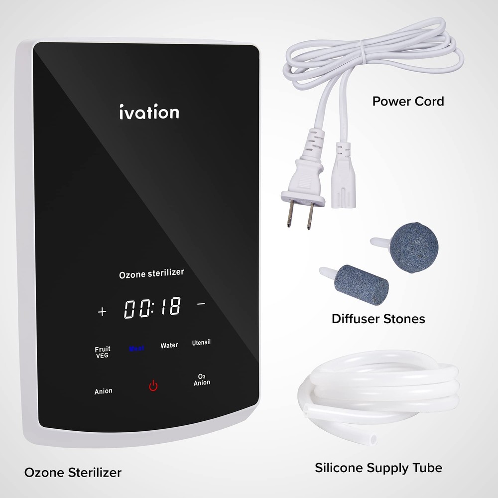 Ivation Ozone Generator, Water & Air Purifier, Sterilizer with Diffuser Stones