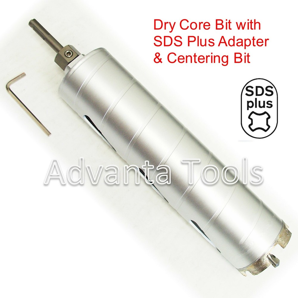 2-3/4" Dry Diamond Core Bit for Concrete with SDS Plus Adapter & Pilot Drill Bit