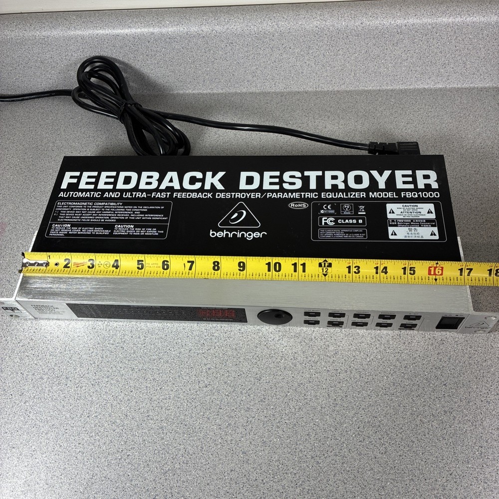 Behringer Feedback Destroyer FBQ1000 Rack Mount Parametric Equalizer Ultra Fast