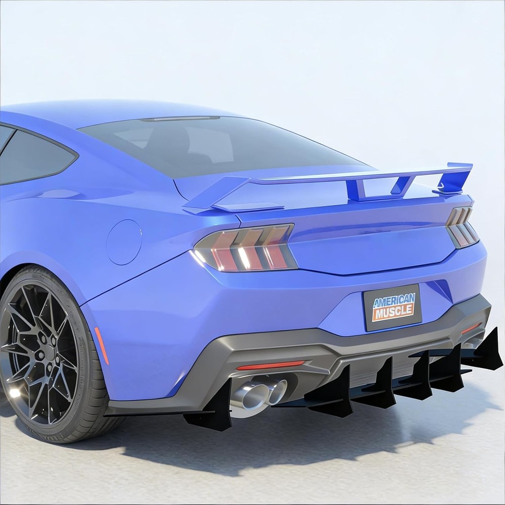 RULLINE Rear Bumper Diffuser Compatible with Ford Mustang 2015–2023, Dual