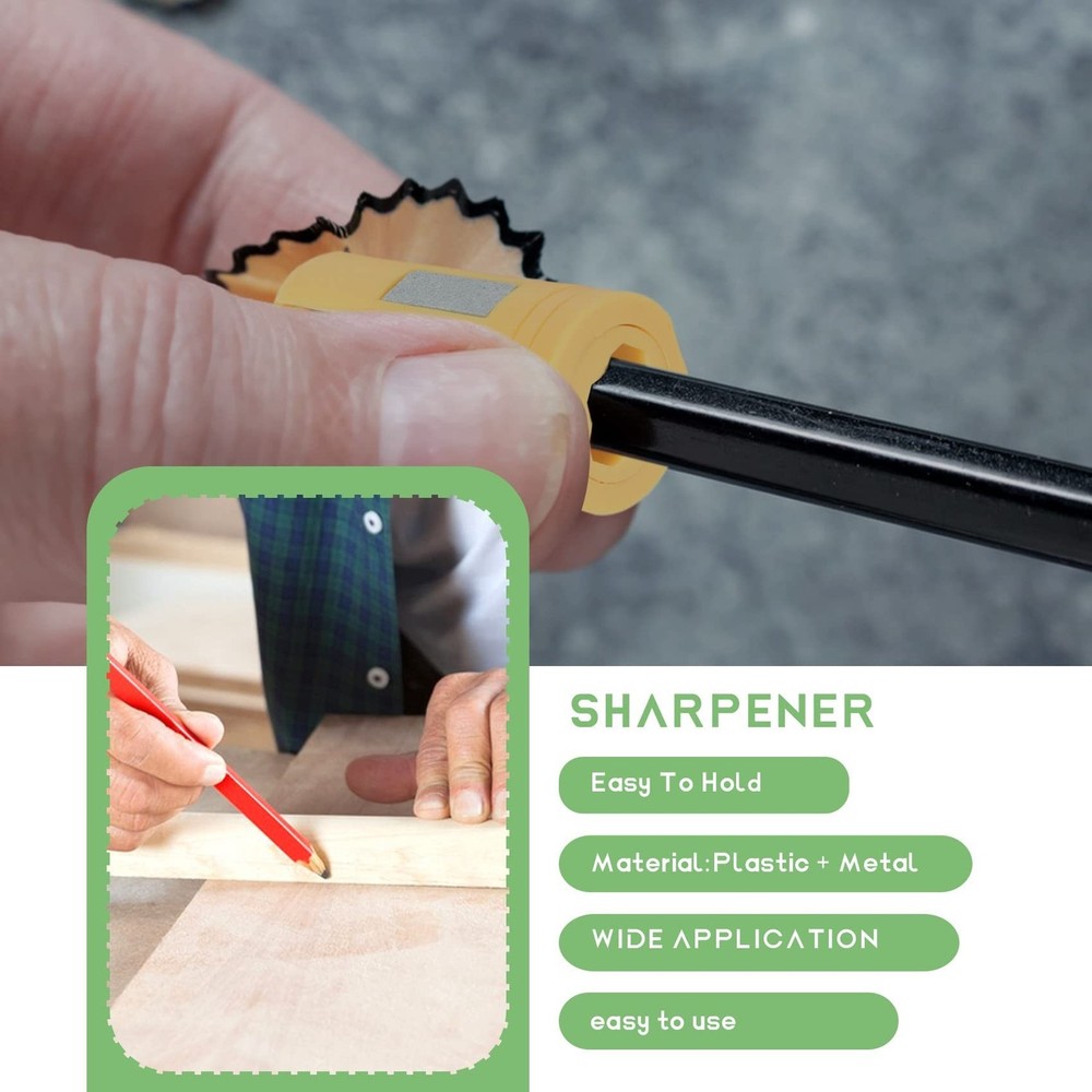 Carpenter Pencil Sharpener- 4 Pack Manual Pencil Sharpener for Flat Carpenter...