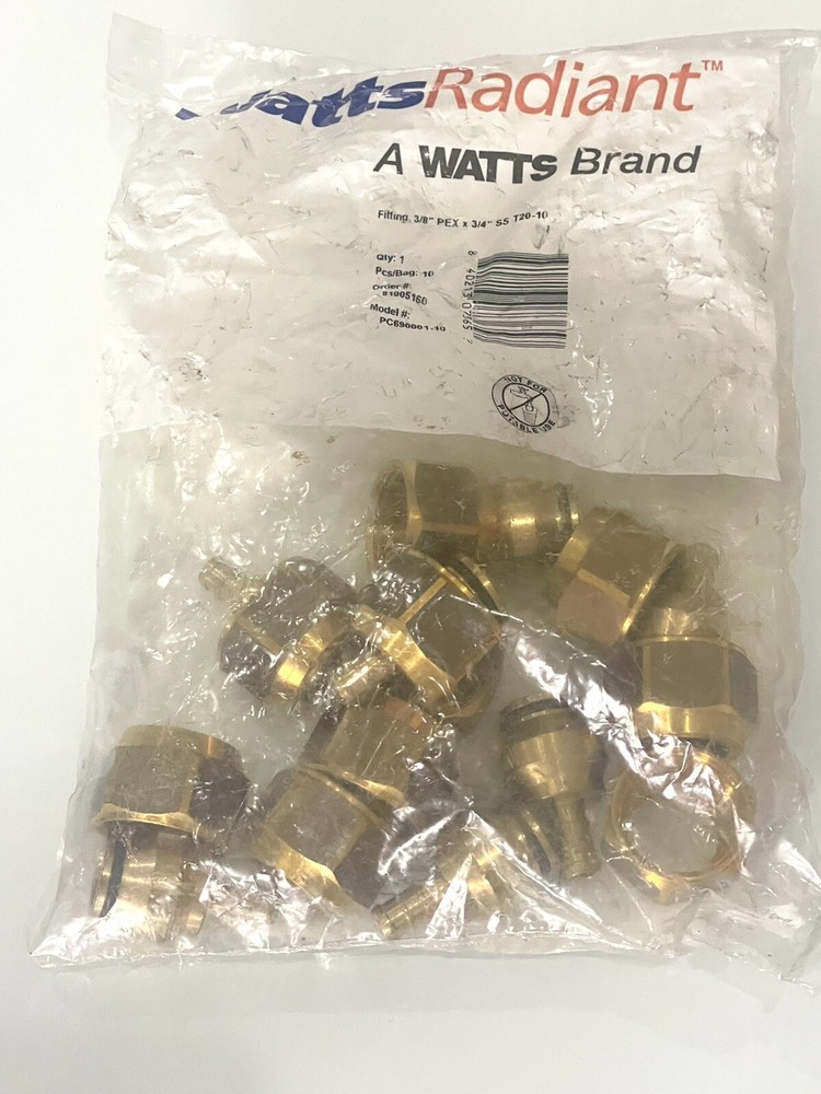 WATTS RADIANT T20 - 3/8" CRIMP - FITTING - 10/PCS MODEL: PC690001-10