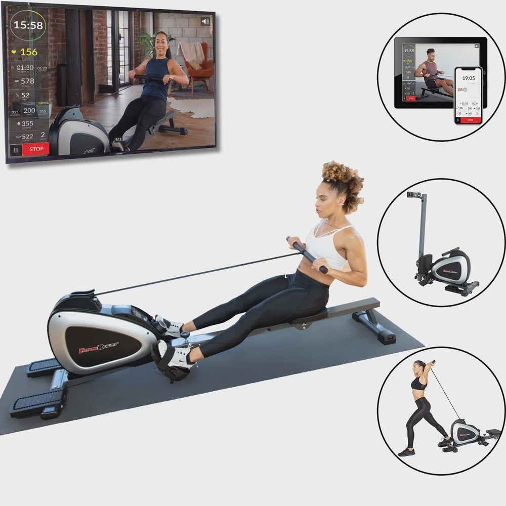 FITNESS REALITY 1000 PLUS Bluetooth Magnetic Rower with Extended Optional Full B