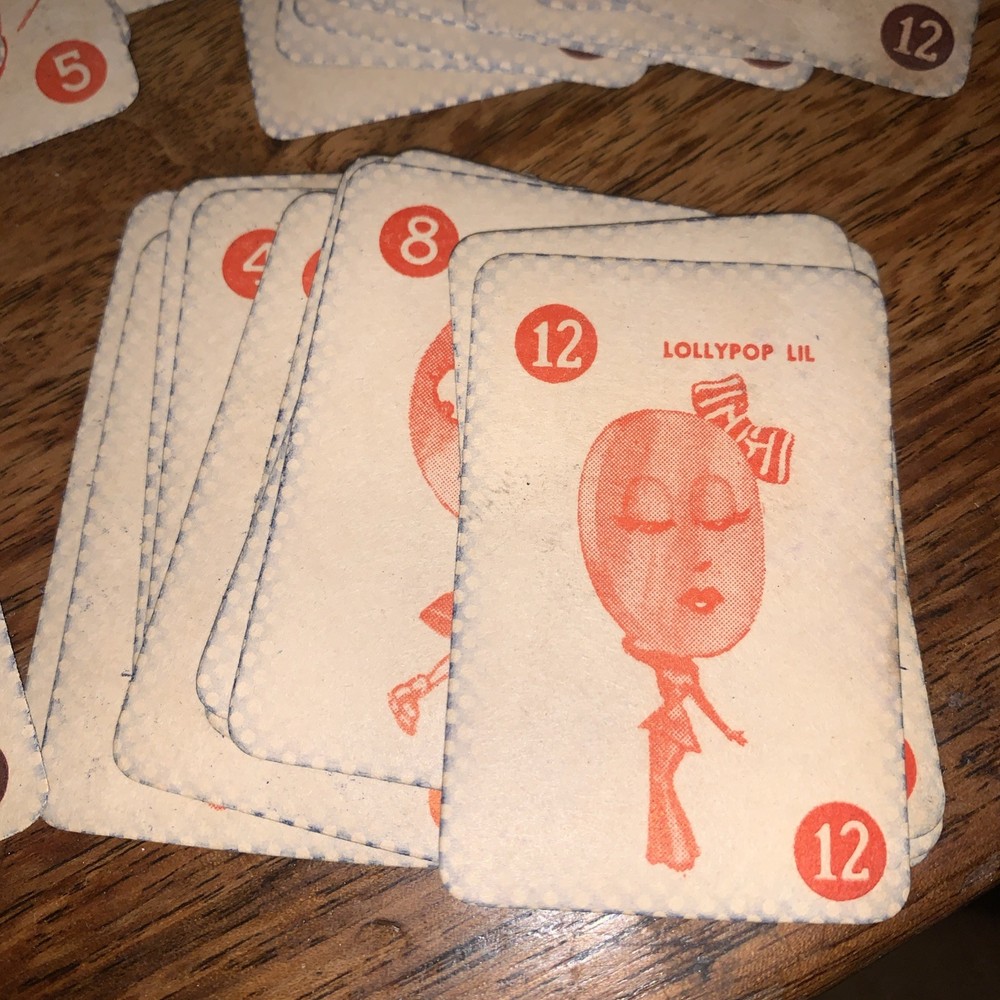 1920’s Johnston’s Candy Rummy Game Complete - Chocolate Drop Sam - Mini Cards