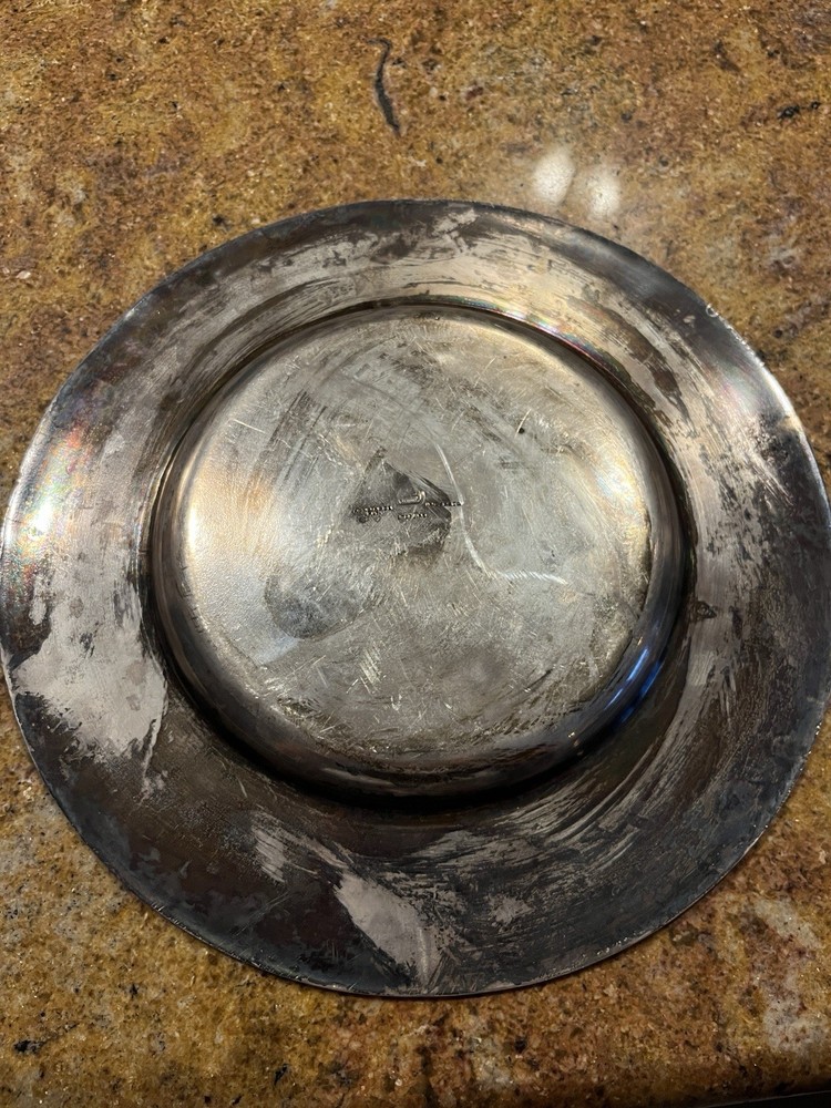 Vintage Solid Sterling Silver Leaf Platter Hand Forged In Canada 691 Grams