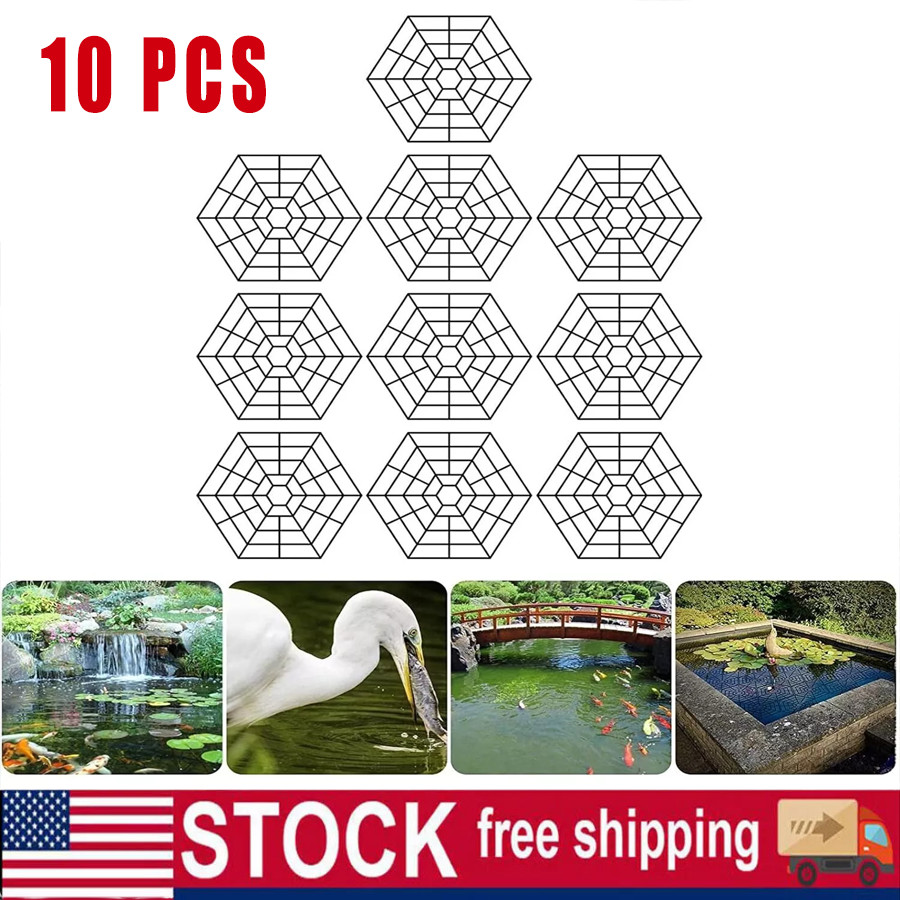 Pond Fish Guard Protector Plastic Floating Grid Protective Cover- 10pcs