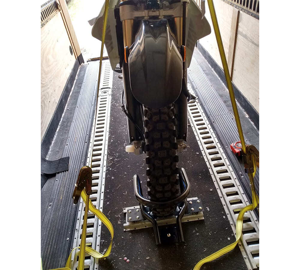 (2 Pack) 7" Motorcycle Wheel Chock Steel for E-Track / X-Track System - Black