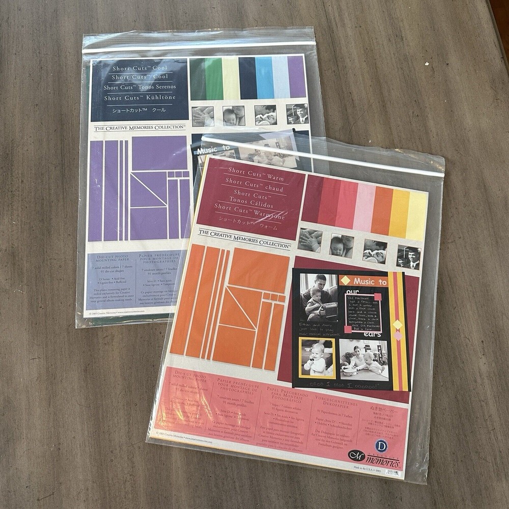 Creative Memories Short Cuts COOL & WARM Solid Color Geometric Shapes