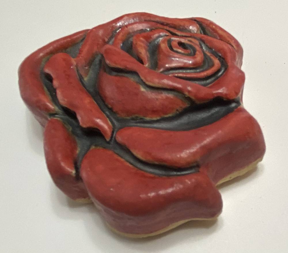 Rose Stoneware Art by Gretchen Kramp