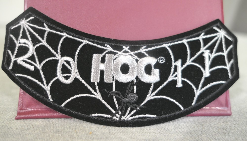 NEW 2011 Harley Davidson Owners Group HOG Spider Web Iron-on Rocker Patch 5.75"