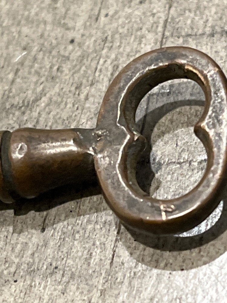 RARE 1800s handsome bronze brass double bit key 101124eB@