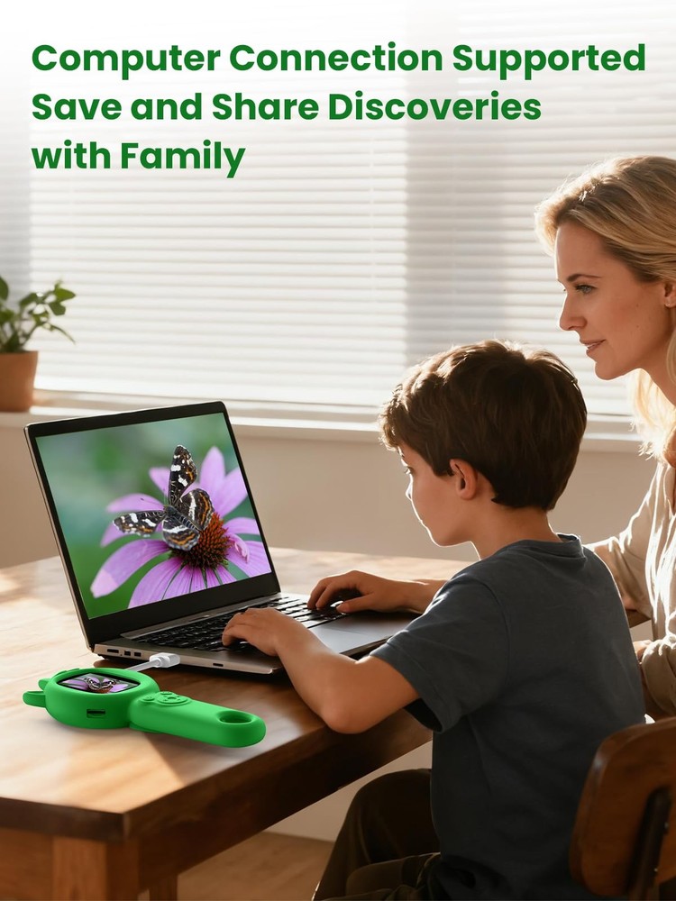 Acoath Microscope for Kids, Auto-Focus Handheld Digital Microscopes Green