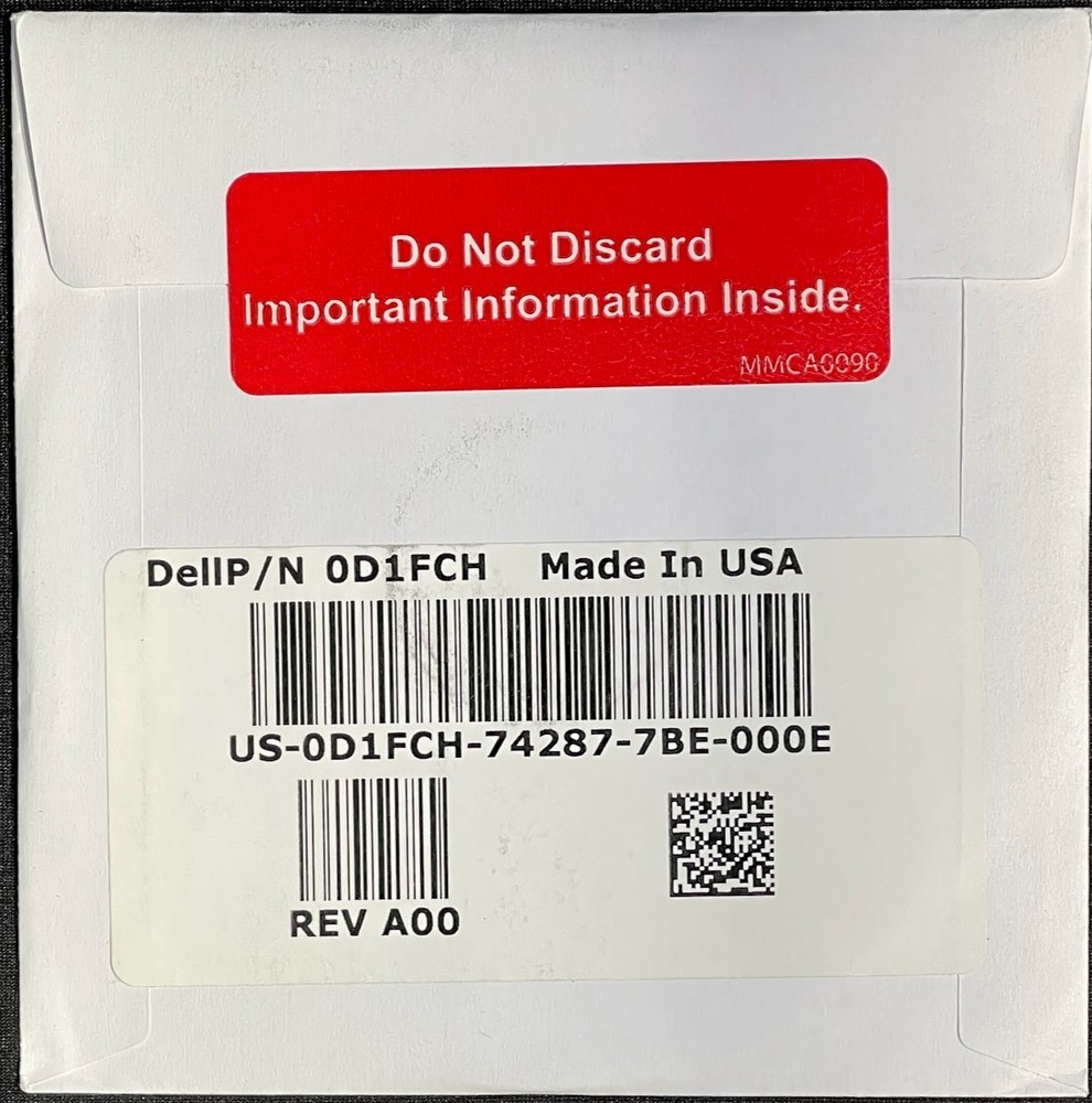 Dell / Microsoft Windows Server 2012 R2 Datacenter DVD Install Media / D1FCH