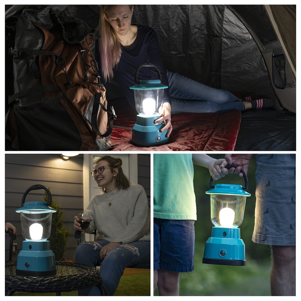 Enbrighten LED Large Camping Lantern, Battery Lantern USB, Teal