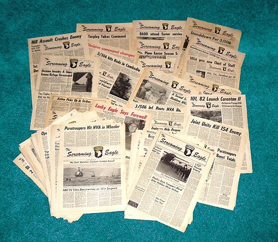101st Airborne "Screaming Eagle Newspapers" 1968 Issues" - ON THUMB DRIVE