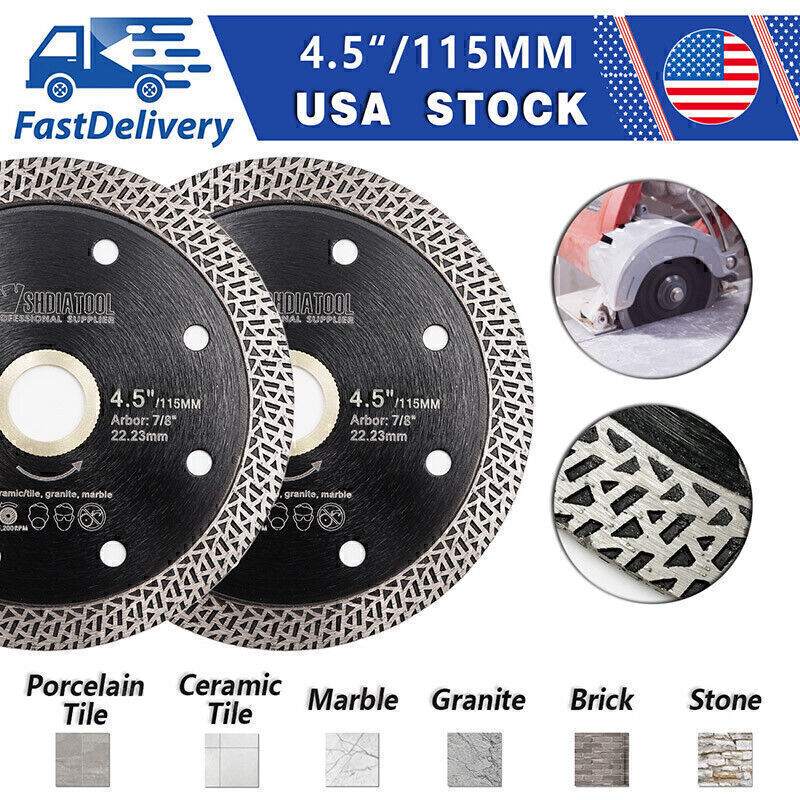 2pcs 115mm Multi Diamond Saw Blade for Tile Cutting Discs Circular Grinder Wheel