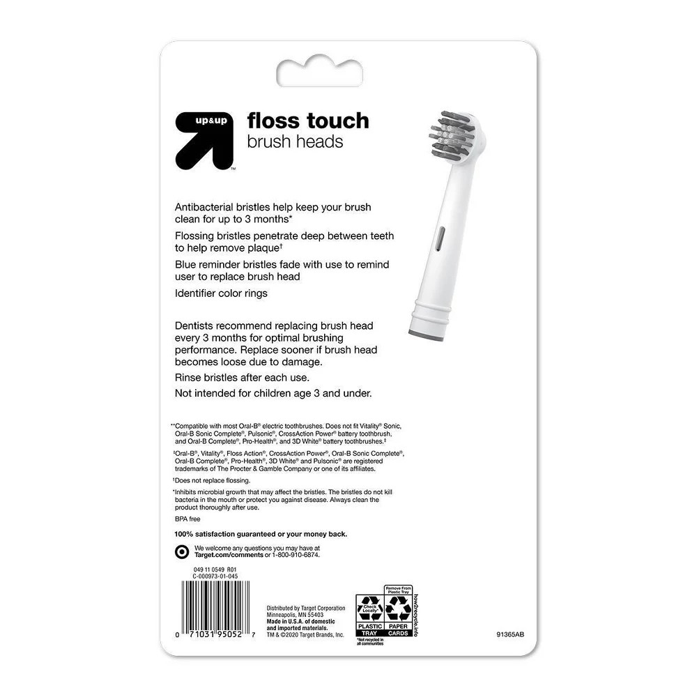 Floss Touch Replacement Brush Heads - 8ct - up & up